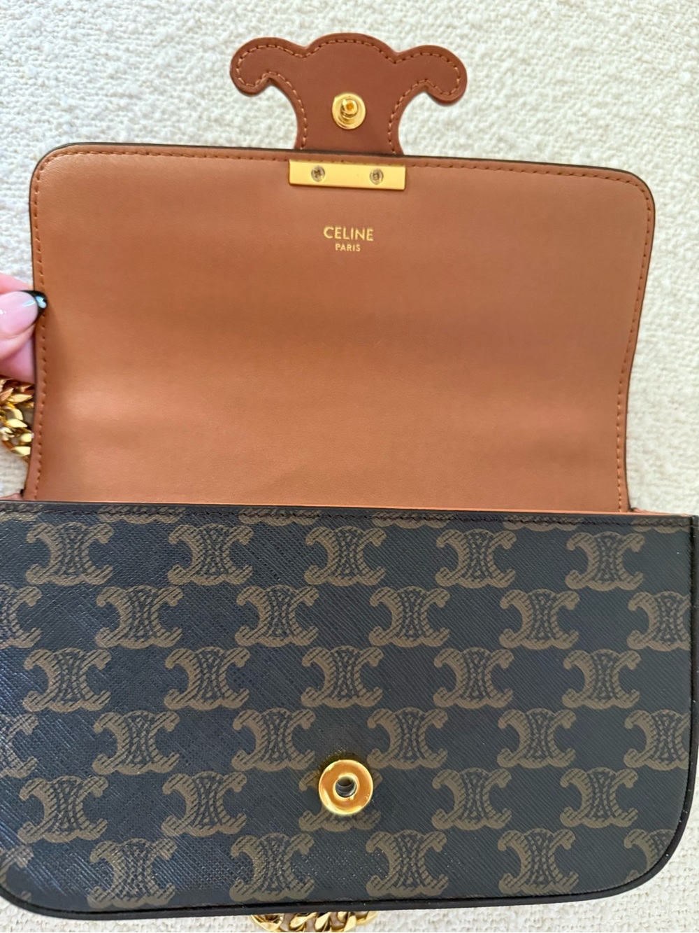 Celine Triomphe Chain Flap Bag - Picture 4 of 8